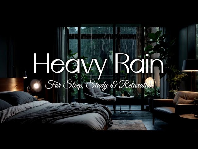 Rain Sound On Window with Thunder Sounds | Heavy Rain for Sleep, Study and Relaxation, Meditation!