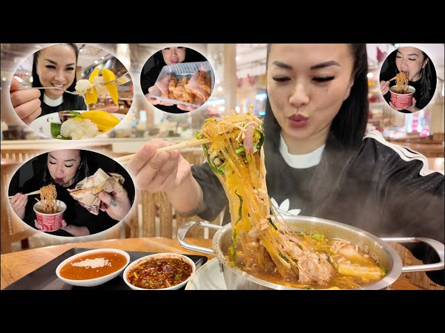 SPICY NOODLE PORK STEW MUKBANG (MIDNIGHT 711 SNACK RUN) COME EAT WITH US | SASVlogs