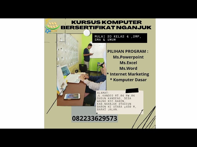 Hub. WA : 0822-3362-9573, Tempat Les Komputer Bangsri Kertosono Nganjuk