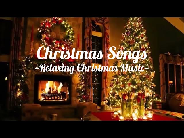 Classic Christmas Music with Beautiful Moving Fireplace & No Ads🎁