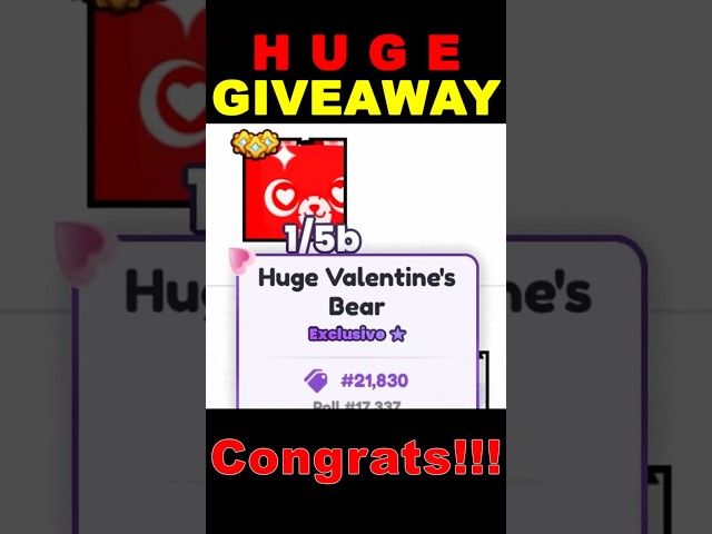 Huge Giveaway #4 | Pets Go Huge Valentine's Bear (02-13-2025)