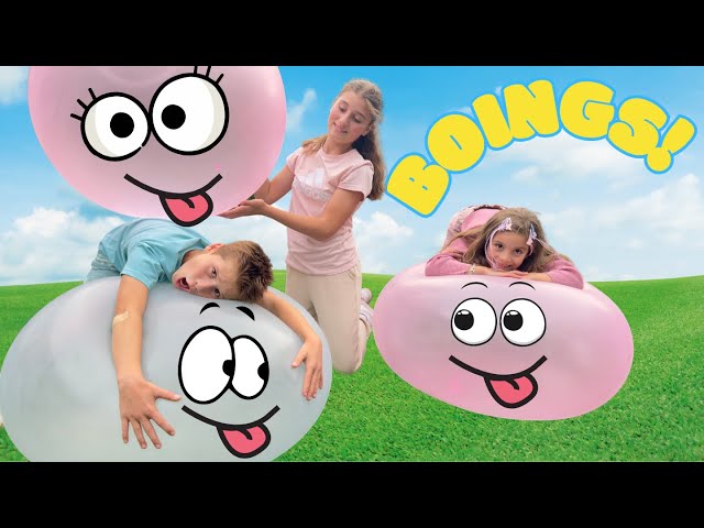 The Kids Discover Giant Bouncing Balls During a Walk! Super Wubble