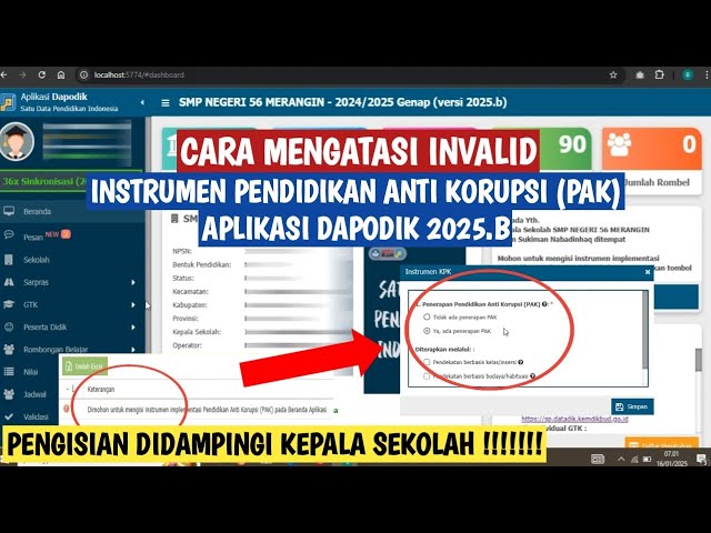 CARA MENGATASI INVALID INSTRUMEN PENDIDIKAN ANTI KORUPSI (PAK) DAPODIK 2025.B