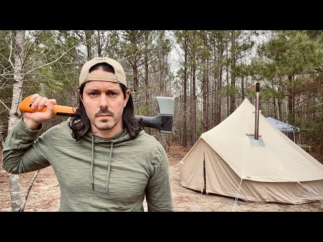 LIVING OFF GRID ALONE IN THE WOODS | Setting Up Base Camp | Ep.1