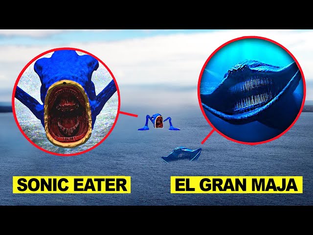 طائرة بدون طيار تلتقط EVIL SHIN SONIC EATER في الحياة الواقعية في البحيرة !!