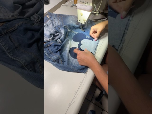 TRANSFORMANDO SHORT EM SAIA + DECORAÇÃO MICKEY #diycostura #upcycling #customização