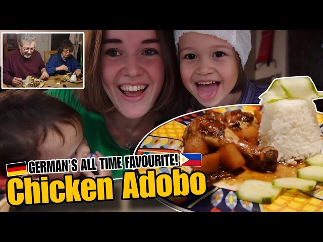 Cooking Our favourite Pinoy Chicken Adobo! German Family Eating Filipino Dishes!