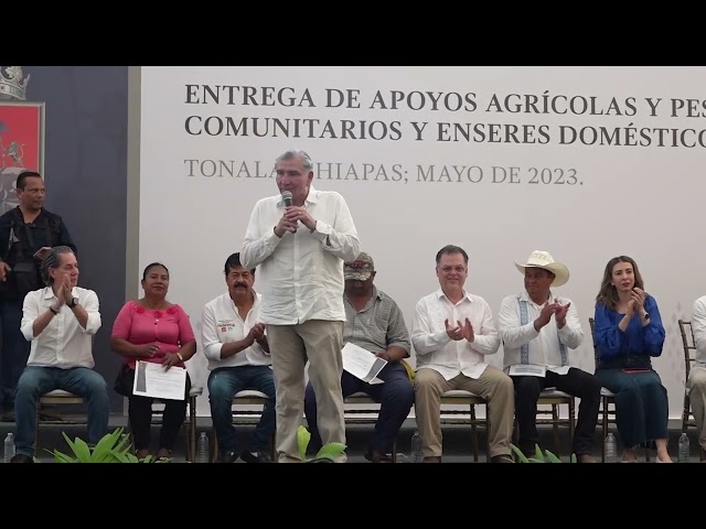 Srio. de Gobernación Adán Augusto López, Entrega de apoyos agrícolas y pesqueros en Tonalá, Chiapas