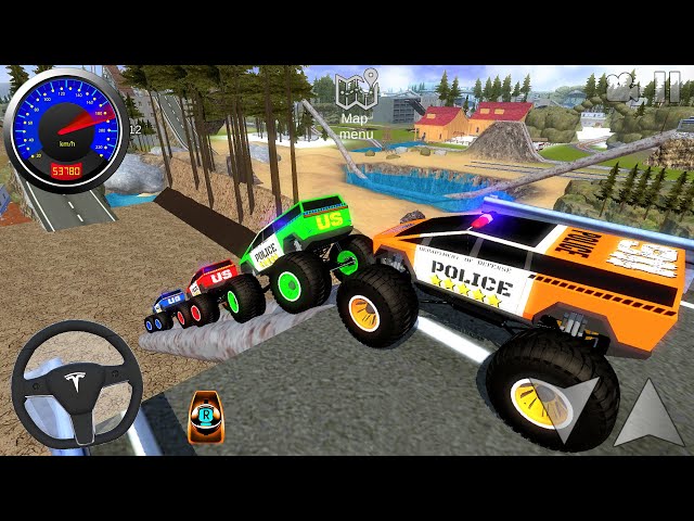 Juegos De Carros - Police Monster Trucks Impossible Driver #2 - Car Extreme Racing Android GamePlay