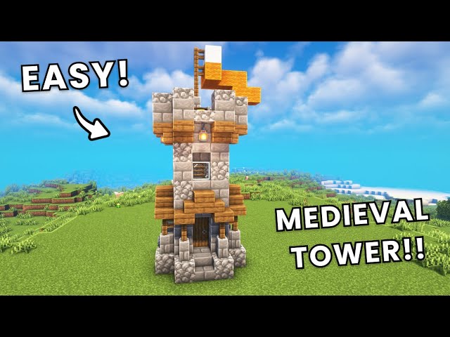 Minecraft Medieval Tower Tutorial (Easy)🏠