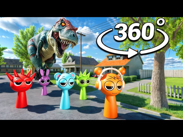 Incredibox Sprunki Chased By Dinosaur | 360° VR