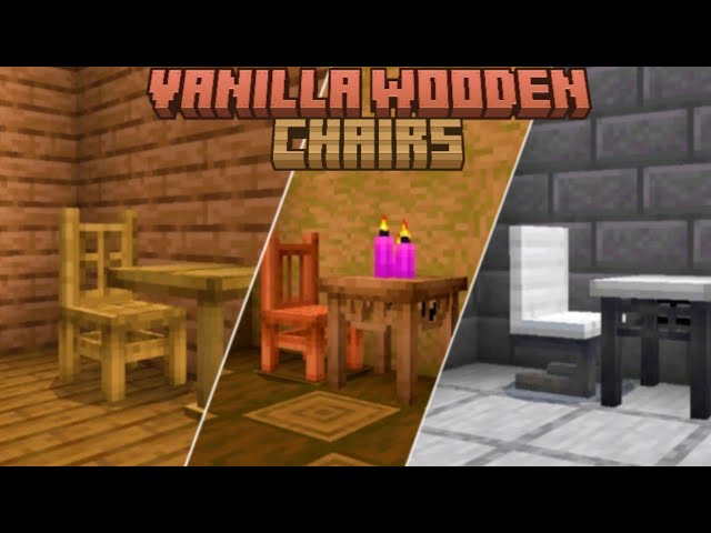 Minecraft Vanilla Wooden Chairs Addon (bedrock edition)