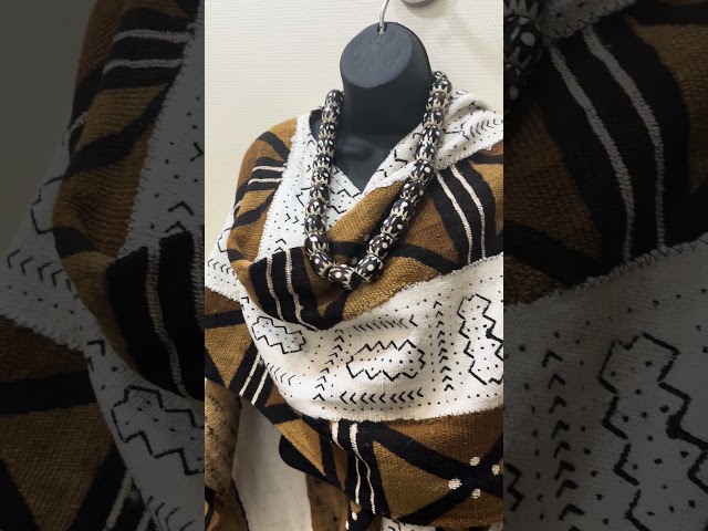 Mudcloth Shawl / Bogolan Shawl # blackdesigner #africanclothing  #blackdesigners #mudcloth #fashion