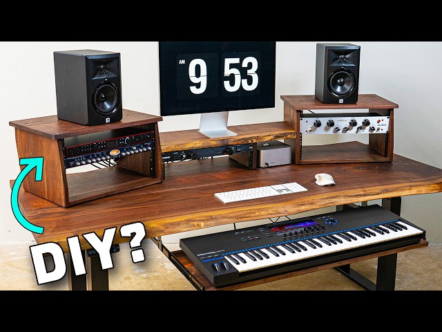 Building the ULTIMATE Music Studio Desk Setup // Woodworking