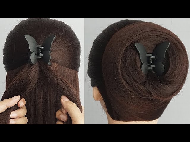 Prom Hairstyle With Butterfly Claw Clip | Latest Hairstyle For Ladies | Easy & Simple Hairstyle