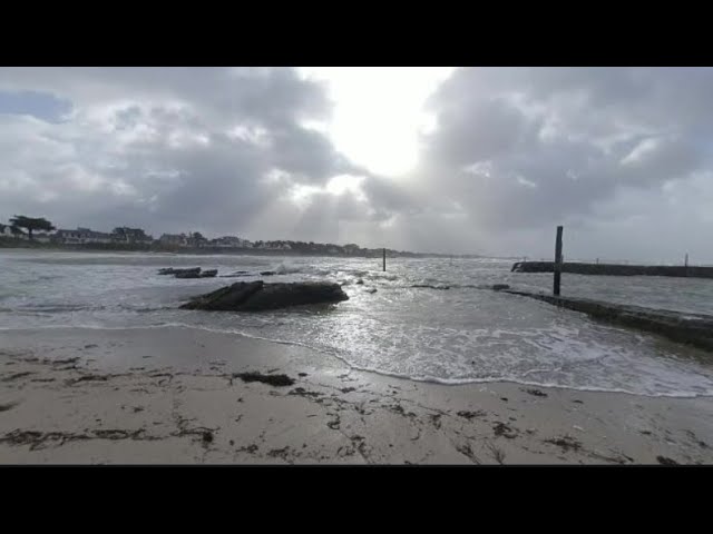 VR180 3D   LERAT prés de PIRIAC  Jour de tempête Plage   28 mars 2024