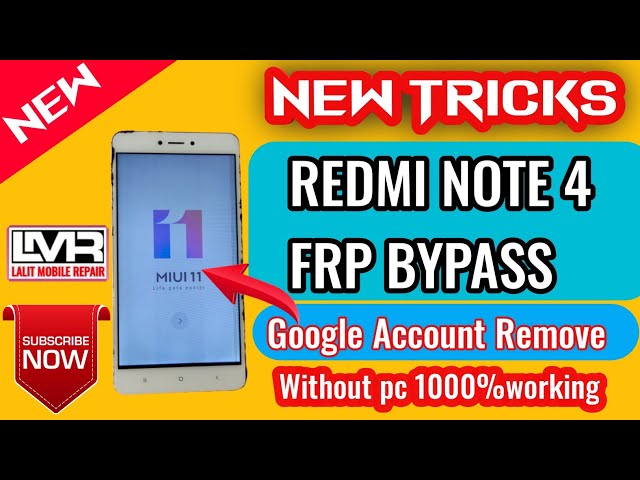 Redmi Note 4 Frp bypass !! without pc 1000%working || Xiaomi Note 4 Google Account remove New triks