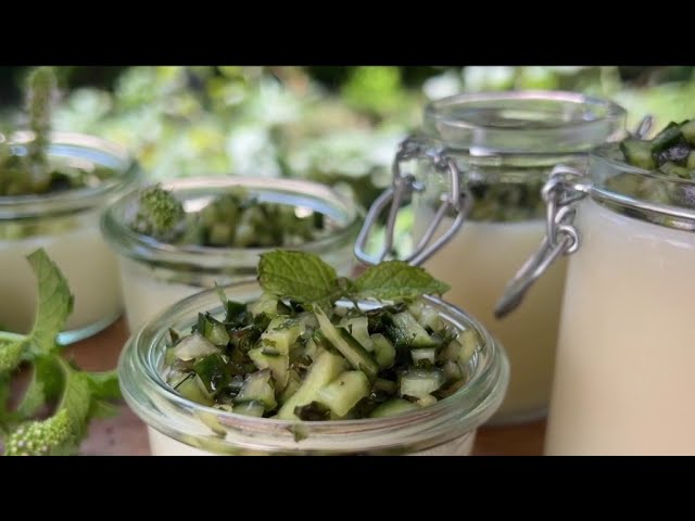 Gourmand - Panna cotta menthe et concombre