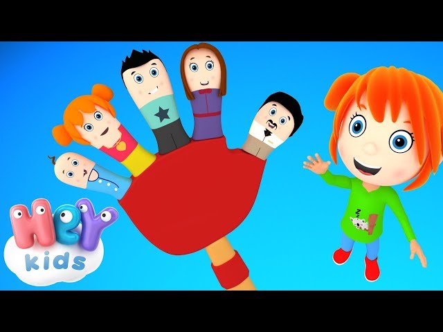 The Finger Family song for kids 🖐Daddy Finger, Mommy Finger + more nursery rhymes by HeyKids!