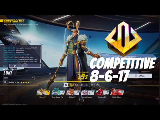 Marvel Rivals Competitive GOLD I Loki Gameplay 8-6-17 Season 0