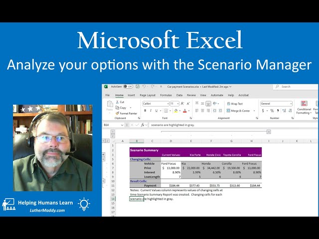 Microsoft Excel: Learn to use the Scenario Manager to explore your options