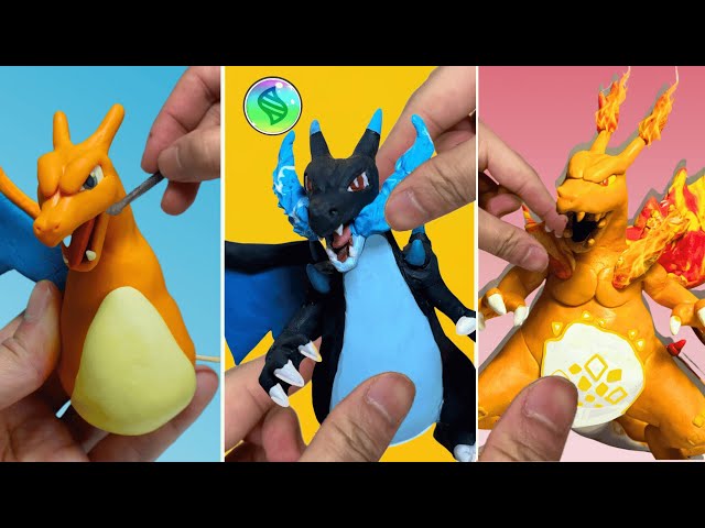 Pokemon Figures Making - Charizard , Mega Charizard ,Gigantamax Charizard  ｜Clay Art  Pokemon toys