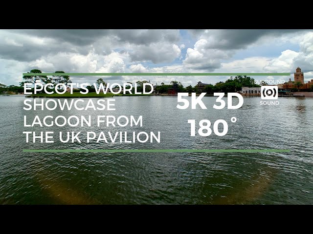 Epcot World Showcase Lagoon from the UK Pavilion (5K 3D 180°)