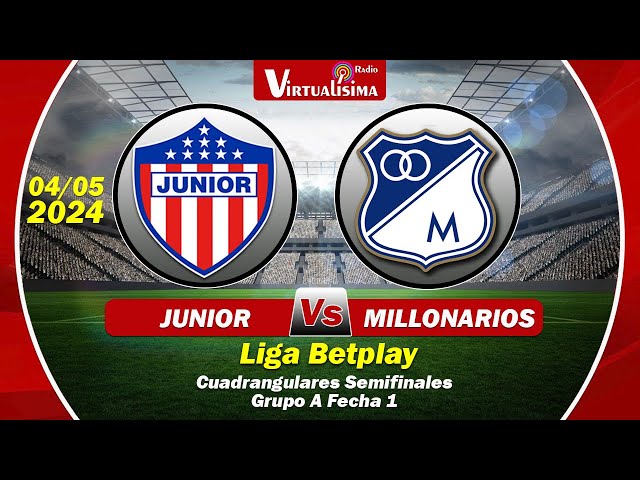 JUNIOR 🆚️ MILLONARIOS en Vivo | Liga Betplay | Fútbol en vivo