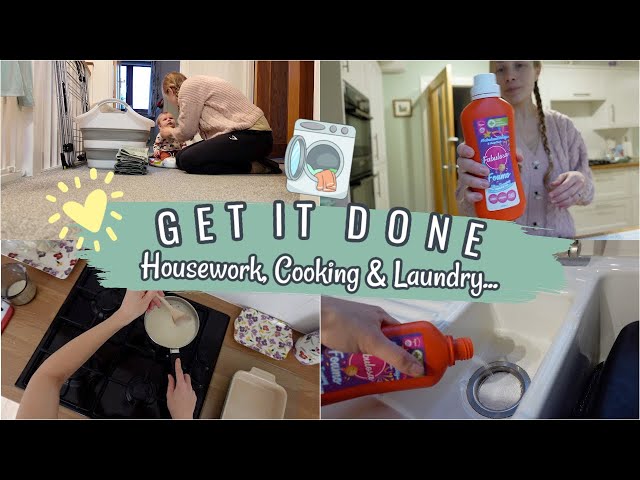 CLEAN WITH ME UK | MUM OF 2 GET IT DONE: Housework, Cooking & Laundry | REALISTIC Clean With Me 2022