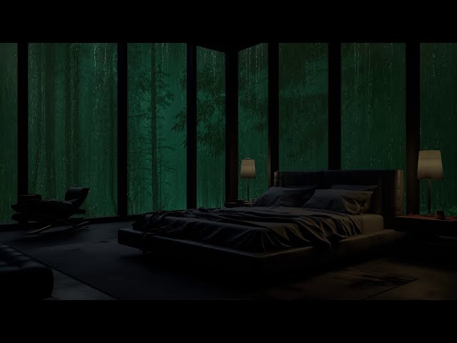 Forest Rain and Cozy Cabin Bedroom 🌧️ Relaxing Rain Sounds for Sleeping & Relieve Sleep Disorders