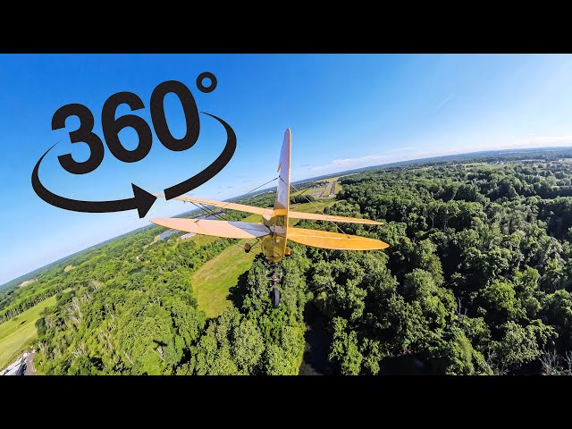 Tail Cam!! (In 360º) Gusty Approaches in the J-3 Cub