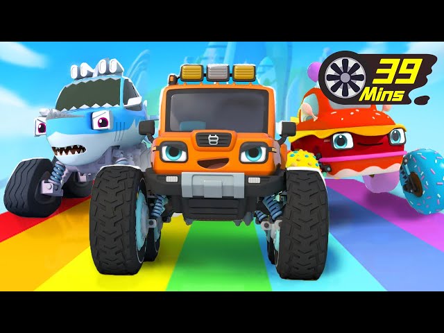 Shark Truck, Monster Truck, Ice Cream Truck | Car Cartoon | Cartoon for Kids | BabyBus - Cars World