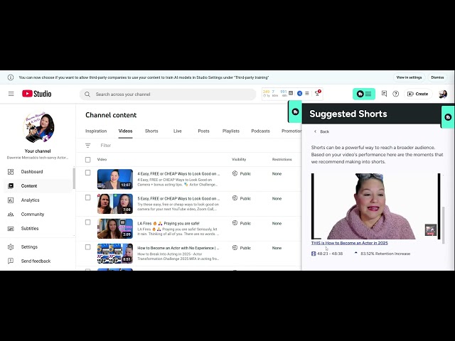 Using Tube Buddy to find a Suggested Short - Actor Monetization on YouTube