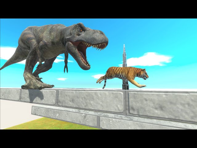 Spike Trap + Dark T Rex Dinosaurs Challenge - Animal Revolt Battle Simulator