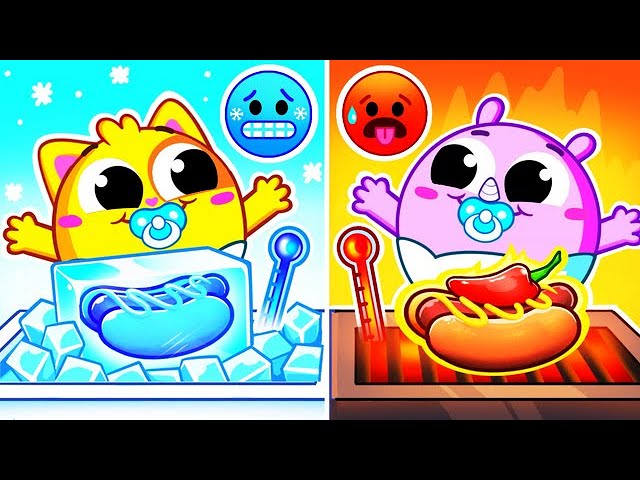 Hot vs Cold Challenge for Kids | Funny Song For Baby & Nursery Rhymes by Toddler Zoo