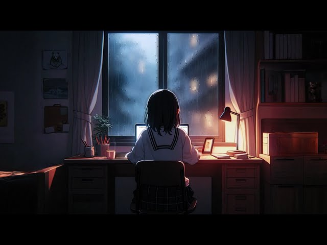 🌌 Cosmic Lofi Beat: Alien Rain & Space Piano for Deep Focus / Sleep / Study 🎧 { Playlist }