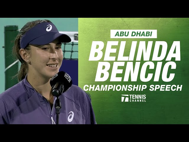 Belinda Bencic Abu Dhabi Champion Speech | Abu Dhabi 2025