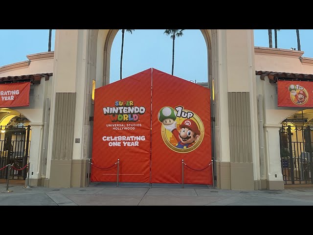 Super Nintendo World 1 Year Anniversary Decor Main Gate