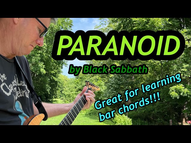 PARANOID by Black Sabbath (Ozzy Osbourne) guitar lesson.  Classic rock song! Great bar chords!