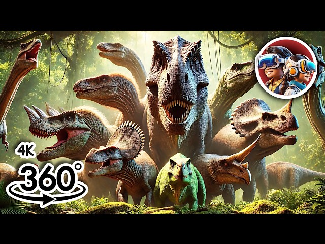 360 Jurassic Dinosaurs Size Comparison | 360 video 4k