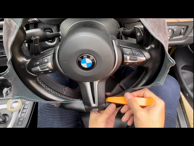 how to DIY steering wheel cover for BMW M-sport in nappa leather+Alcantara stitching/sewing