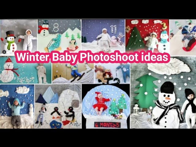 Simple Winter Theme Baby Photoshoot ideas | Snowman Theme Baby Photoshoot | Baby Photoshoot ideas