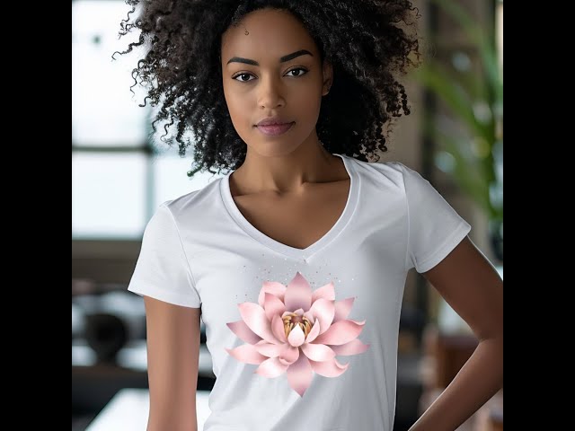 Lotus Blossom V Neck T-Shirt