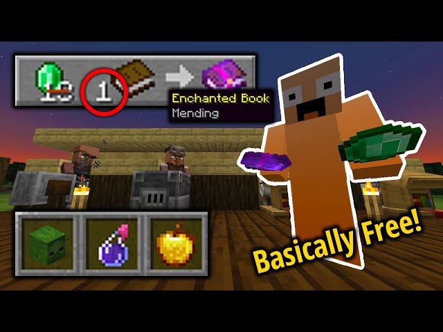 How to Build a Villager Trading Hall in Minecraft - 1 Emerald Trades - Zombie Curing Discounts