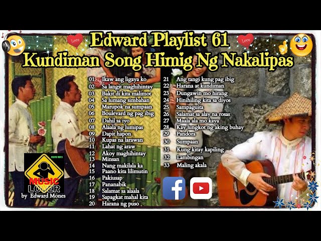 Edward Playlist 61 Kundiman Song Himig Ng Nakalipas |  Best of Kundiman Song #edwardmonesplaylist