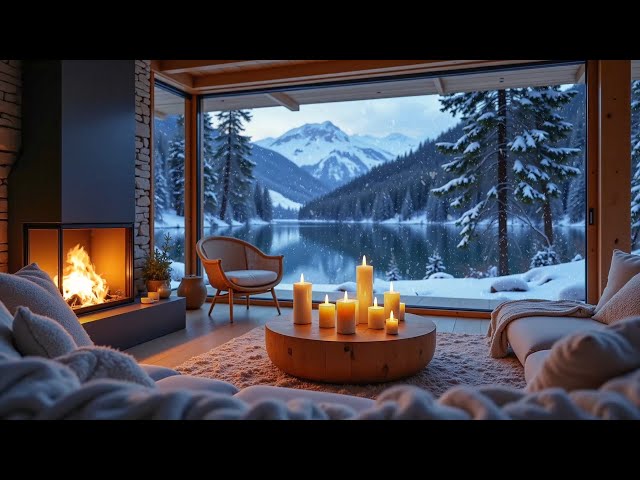 Cozy Winter Atmosphere❄The Crackling Sound of Fireplace🔥The Melodious Piano🎶Relax and Sleep Better