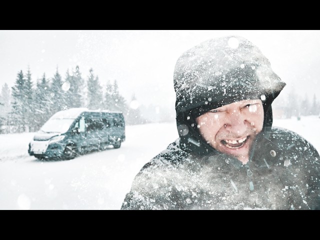 Into the Arctic! Surprised by Snow Storm, Surviving Blizzard & Extreme Cold. Winter Van Life Camping