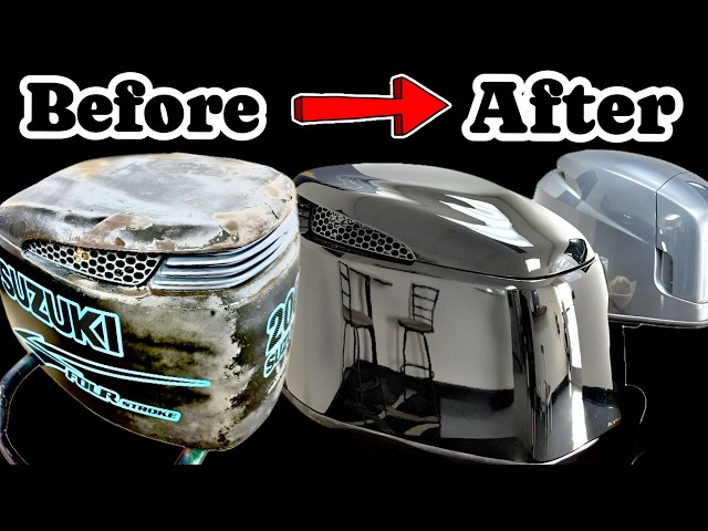 PAINTING TRASHED ENGINE COWLING 😱 Simple Boat Restoration DIY