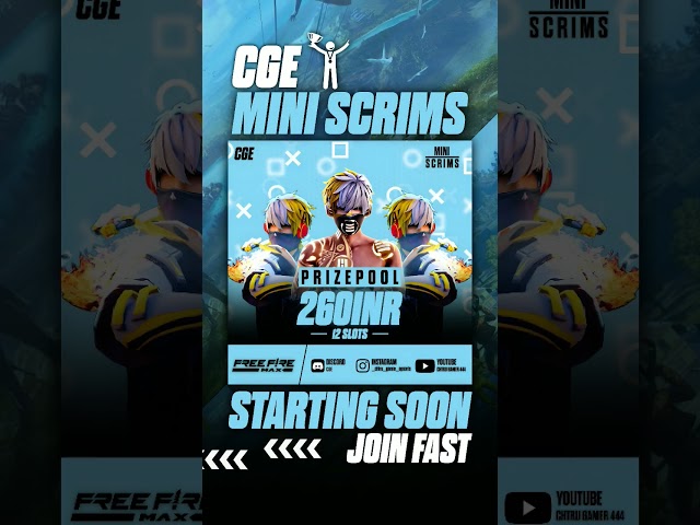 CGE MINI SCRIMS | JOIN US .. #freefire #freefirehighlights #shorts #shortsvideo #esports