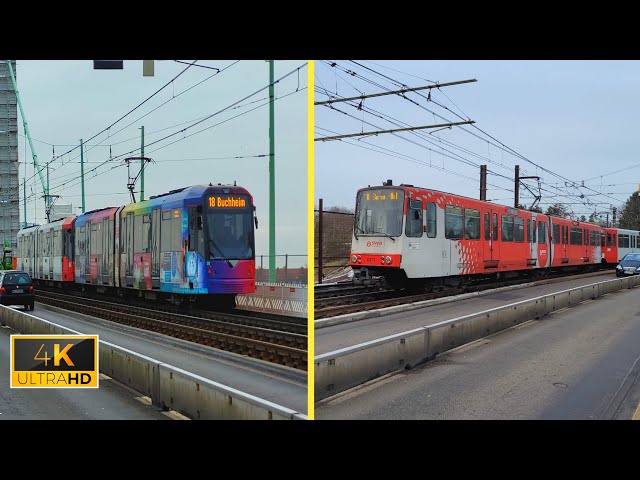 U-Bahn Station: subway Spotting on the famous Bridge in Cologne 4k